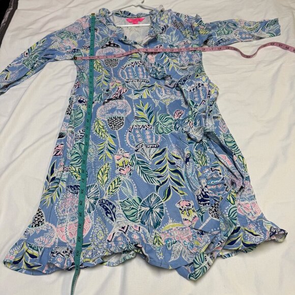 Lilly Pulitzer Jessalynn Romper Blue Peri Lapis Lantern L EUC - Picture 15 of 16